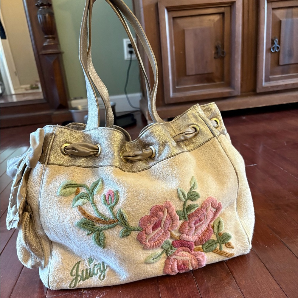 Vtg Y2K Juicy Couture Daydreamer Pink Floral Bag - Picture 2 of 12